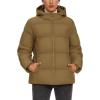 imageMAGCOMSEN Womens Down Puffer Jacket with Hood Lightweight Thermal Quilted Coat with Pockets Zipup Winter Warm JacketBrown