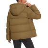 imageMAGCOMSEN Womens Down Puffer Jacket with Hood Lightweight Thermal Quilted Coat with Pockets Zipup Winter Warm JacketBrown