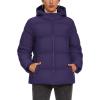 imageMAGCOMSEN Womens Down Puffer Jacket with Hood Lightweight Thermal Quilted Coat with Pockets Zipup Winter Warm JacketDeep Purple