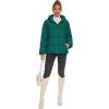 imageMAGCOMSEN Womens Down Puffer Jacket with Hood Lightweight Thermal Quilted Coat with Pockets Zipup Winter Warm JacketEmerald Green
