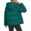 imageMAGCOMSEN Womens Down Puffer Jacket with Hood Lightweight Thermal Quilted Coat with Pockets Zipup Winter Warm JacketEmerald Green