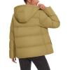 imageMAGCOMSEN Womens Down Puffer Jacket with Hood Lightweight Thermal Quilted Coat with Pockets Zipup Winter Warm JacketKhaki