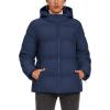 imageMAGCOMSEN Womens Down Puffer Jacket with Hood Lightweight Thermal Quilted Coat with Pockets Zipup Winter Warm JacketNavy