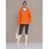 imageMAGCOMSEN Womens Down Puffer Jacket with Hood Lightweight Thermal Quilted Coat with Pockets Zipup Winter Warm JacketOrange