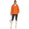 imageMAGCOMSEN Womens Down Puffer Jacket with Hood Lightweight Thermal Quilted Coat with Pockets Zipup Winter Warm JacketOrange