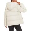 imageMAGCOMSEN Womens Down Puffer Jacket with Hood Lightweight Thermal Quilted Coat with Pockets Zipup Winter Warm JacketWhite