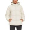 imageMAGCOMSEN Womens Down Puffer Jacket with Hood Lightweight Thermal Quilted Coat with Pockets Zipup Winter Warm JacketWhite