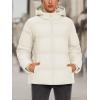 imageMAGCOMSEN Womens Down Puffer Jacket with Hood Lightweight Thermal Quilted Coat with Pockets Zipup Winter Warm JacketWhite