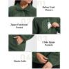 imageMAGCOMSEN Womens Fleece Jackets Fuzzy Button Down Sherpa Jacket Winter Warm Coat Casual Outwear with PocketsArmy Green
