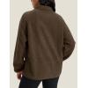 imageMAGCOMSEN Womens Fleece Jackets Fuzzy Button Down Sherpa Jacket Winter Warm Coat Casual Outwear with PocketsBrown