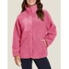 imageMAGCOMSEN Womens Fleece Jackets Fuzzy Button Down Sherpa Jacket Winter Warm Coat Casual Outwear with PocketsRose Red