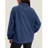 imageMAGCOMSEN Womens Fleece Jackets Fuzzy Button Down Sherpa Jacket Winter Warm Coat Casual Outwear with PocketsRoyal Blue