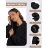 imageMAGCOMSEN Womens Sherpa Fleece Jacket Long Sleeve Fuzzy Comfy Fall Coat Bomber Zip Up Winter Jackets with PocketsBlack