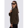 imageMAGCOMSEN Womens Sherpa Fleece Jacket Long Sleeve Fuzzy Comfy Fall Coat Bomber Zip Up Winter Jackets with PocketsBrown