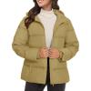 imageMAGCOMSEN Womens Down Puffer Jacket with Hood Lightweight Thermal Quilted Coat with Pockets Zipup Winter Warm JacketKhaki