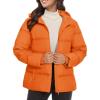 imageMAGCOMSEN Womens Down Puffer Jacket with Hood Lightweight Thermal Quilted Coat with Pockets Zipup Winter Warm JacketOrange