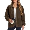 imageMAGCOMSEN Womens Fleece Jackets Fuzzy Button Down Sherpa Jacket Winter Warm Coat Casual Outwear with PocketsBrown