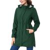 imageMAGCOMSEN Womens Long Fleece Lined Jackets Warm Winter Windbreaker Rain Coat Hooded Softshell Windproof InsulatedDark Green