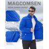 imageMAGCOMSEN Mens Down Jacket Winter Warm Thicken Puffer Coats Water Resistant Windproof Casual Insulated JacketColor Blue
