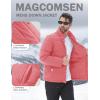 imageMAGCOMSEN Mens Down Jacket Winter Warm Thicken Puffer Coats Water Resistant Windproof Casual Insulated JacketGrey Pink