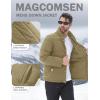 imageMAGCOMSEN Mens Down Jacket Winter Warm Thicken Puffer Coats Water Resistant Windproof Casual Insulated JacketKhaki