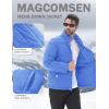 imageMAGCOMSEN Mens Down Jacket Winter Warm Thicken Puffer Coats Water Resistant Windproof Casual Insulated JacketLight Blue