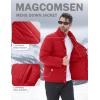 imageMAGCOMSEN Mens Down Jacket Winter Warm Thicken Puffer Coats Water Resistant Windproof Casual Insulated JacketTomato Red