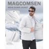 imageMAGCOMSEN Mens Down Jacket Winter Warm Thicken Puffer Coats Water Resistant Windproof Casual Insulated JacketWhite