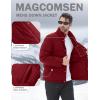 imageMAGCOMSEN Mens Down Jacket Winter Warm Thicken Puffer Coats Water Resistant Windproof Casual Insulated JacketWine Red