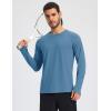 imageMAGCOMSEN Mens Long Sleeve Shirts Dry Fit Workout Running Athletic Moisture Wicking Casual Tshirts with Thumb HolesHazeblue