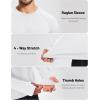 imageMAGCOMSEN Mens Long Sleeve Shirts Dry Fit Workout Running Athletic Moisture Wicking Casual Tshirts with Thumb HolesWhite