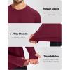 imageMAGCOMSEN Mens Long Sleeve Shirts Dry Fit Workout Running Athletic Moisture Wicking Casual Tshirts with Thumb HolesWinered
