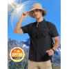 imageMAGCOMSEN Mens UPF 50 Fishing Shirts UV Sun Protection Cooling Quick Dry Short Sleeve Shirts for Hiking Safari CampingBlack