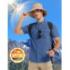 imageMAGCOMSEN Mens UPF 50 Fishing Shirts UV Sun Protection Cooling Quick Dry Short Sleeve Shirts for Hiking Safari CampingBlue Gray