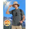 imageMAGCOMSEN Mens UPF 50 Fishing Shirts UV Sun Protection Cooling Quick Dry Short Sleeve Shirts for Hiking Safari CampingDark Grey