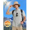 imageMAGCOMSEN Mens UPF 50 Fishing Shirts UV Sun Protection Cooling Quick Dry Short Sleeve Shirts for Hiking Safari CampingLight Grey