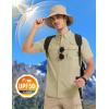 imageMAGCOMSEN Mens UPF 50 Fishing Shirts UV Sun Protection Cooling Quick Dry Short Sleeve Shirts for Hiking Safari CampingLight Khaki