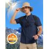 imageMAGCOMSEN Mens UPF 50 Fishing Shirts UV Sun Protection Cooling Quick Dry Short Sleeve Shirts for Hiking Safari CampingNavy