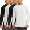 imageMAGCOMSEN 4 Pack Mens Shirts Long Sleeve Sun Protection UPF 50 UV SPF Dry Fit TShirts for Workout Athletic2black2white
