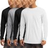 imageMAGCOMSEN 4 Pack Mens Shirts Long Sleeve Sun Protection UPF 50 UV SPF Dry Fit TShirts for Workout Athletic42blackWhiteLight Grey