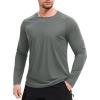 imageMAGCOMSEN Mens Long Sleeve Shirts UPF 50 Sun Protection UV Shirt Dry Fit TShirts for Hiking Running AthleticDark Grey