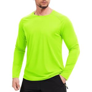 imageMAGCOMSEN Mens Long Sleeve Shirts UPF 50 Sun Protection UV Shirt Dry Fit TShirts for Hiking Running AthleticFlgreen