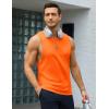 imageMAGCOMSEN Cotton Tank Top Mens Sleeveless Tee Shirt Cut Off Muscle Shirts Workout Gym Tank Tops Summer Beach Orange M