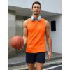 imageMAGCOMSEN Cotton Tank Top Mens Sleeveless Tee Shirt Cut Off Muscle Shirts Workout Gym Tank Tops Summer Beach Orange XL