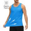 imageMAGCOMSEN Gym Tank Top Men Sun Protection Workout Sleeveless Shirts Quick Dry Summer Swim Beach Workout Tank Azure Large