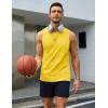 imageMAGCOMSEN Mens Cotton Tank Top Sleeveless Tee Shirt Cut Off Muscle Shirts Workout Gym Tank Tops Summer Beach Yellow L