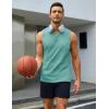 imageMAGCOMSEN Mens Tank Tops Sleeveless Muscle Shirt Training Cut Off Shirts Casual Breathable Undershirt Summer Beach Grey Green 2XL
