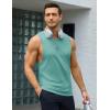 imageMAGCOMSEN Mens Tank Tops Sleeveless Muscle Shirt Training Cut Off Shirts Casual Breathable Undershirt Summer Beach Grey Green L