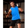 imageMAGCOMSEN Mens Tank Tops Workout Gym Sleeveless Shirts Moisture Wicking Breathable Muscle Shirt Casual Summer TanksAzure