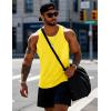 imageMAGCOMSEN Mens UPF 50 Tank Top Quick Dry Summer Workout Muscle Sleeveless Shirts for Swim Beach Bodybuilding07yellow